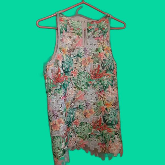 Beautiful Anthropologies Inari Floral Lace Tank Top Sheath Size Small Made USA - Picture 1 of 8